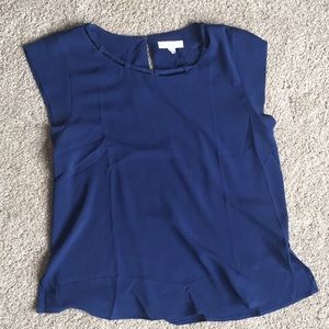 Navy cap sleeve top